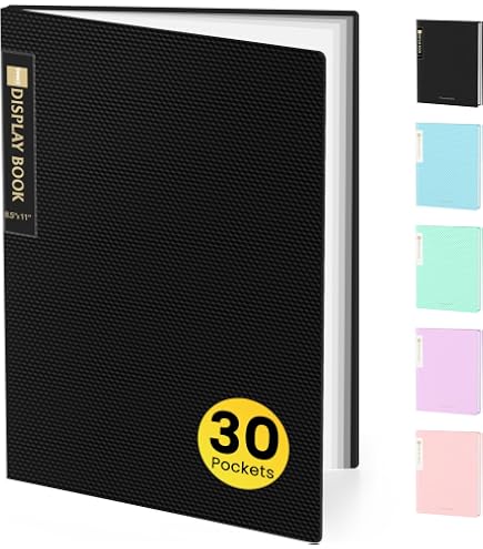Amazon.com : Sooez Binder with Plastic Sleeves 18-Pocket, Displays
